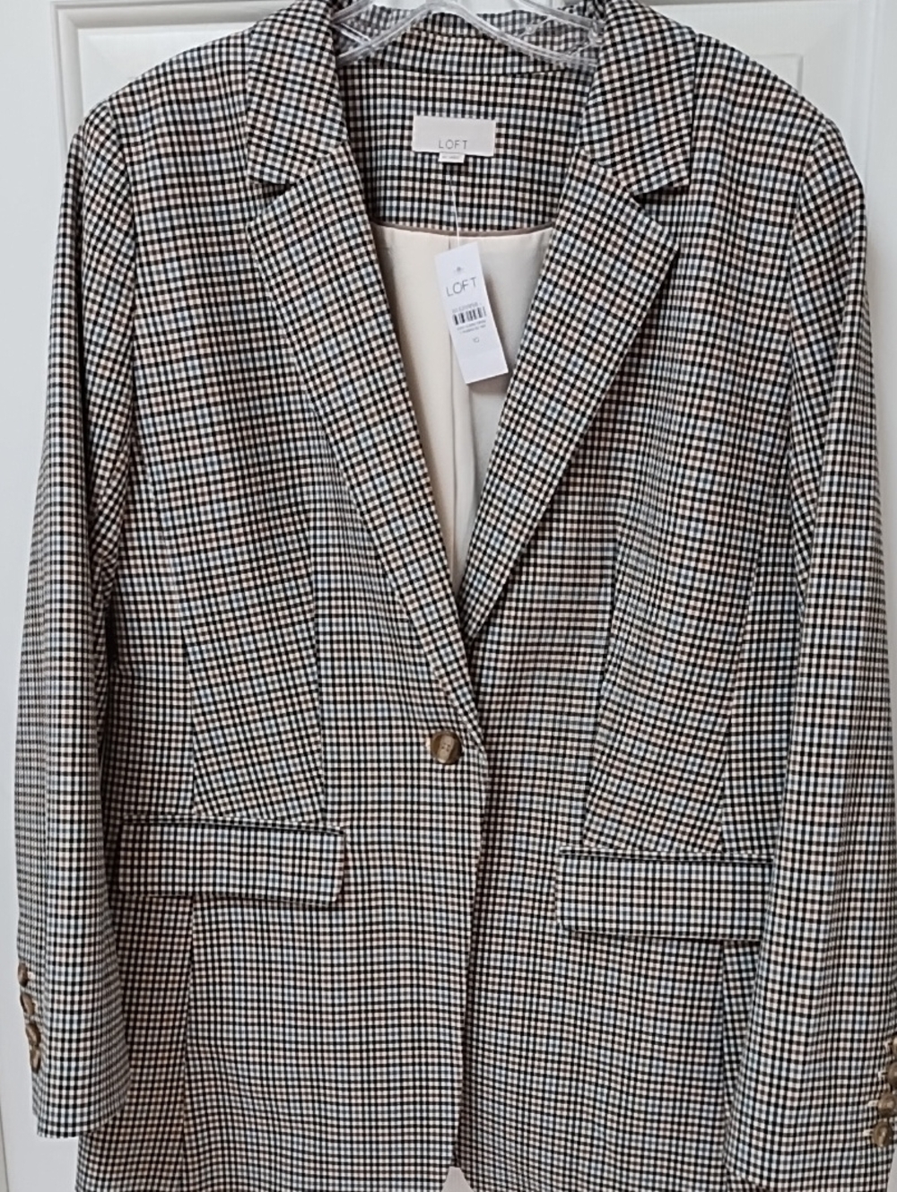 LOFT Check Houndstooth Blazer Jacket NWT! Size 10